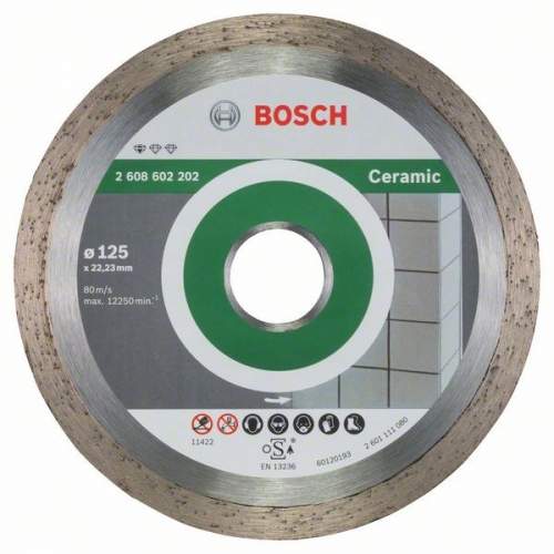 Алмазный диск BOSCH 125-22,23 круг сплошной по плитке Ceramic (замена X-LOCK 2.608.615.138)