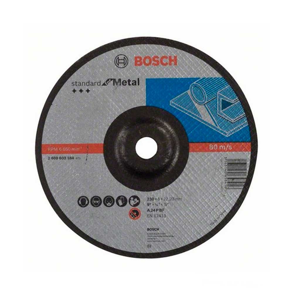 Обдирочный круг BOSCH 230х6.0х22мм SfM,  вогнутый Standart fof metal