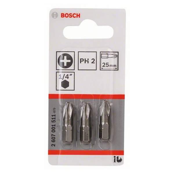 PH2 / 25 mm / XH 1/4" / 3 шт. [Бита BOSCH]