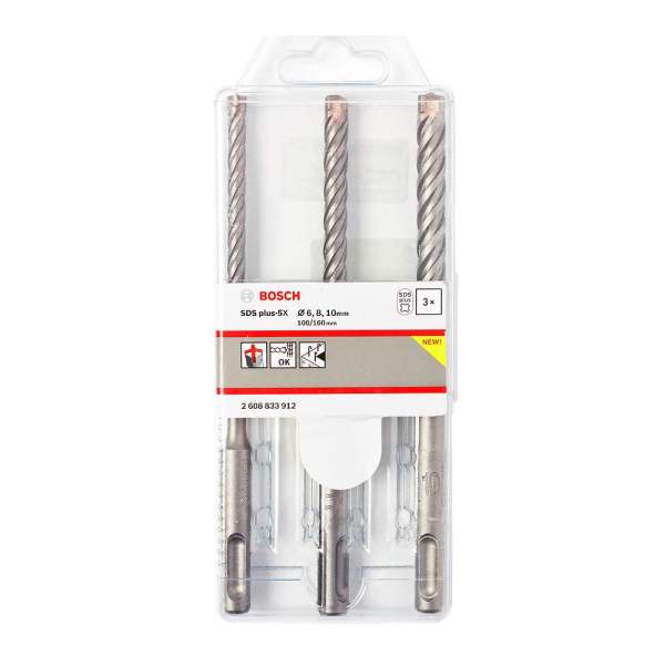 Набор сверл-буров SDS Plus-5X 6/8/10x160мм [Сверло SDS-Plus BOSCH]
