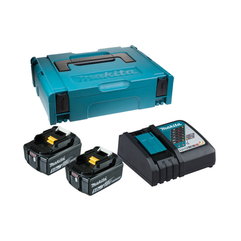 Аккумуляторы и зарядные устройства MAKITA BL 1850 B (2*5.0 Ah, DC 18 RC, MAKPAC-2)