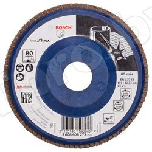 Шлифкруги 125 мм BOSCH Фибровый диск Best for INOX зерно керамический корунд мм K60