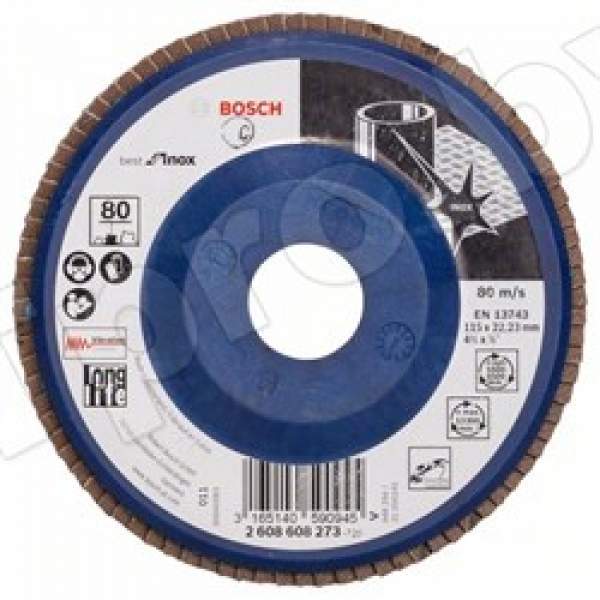 Шлифкруг 125 мм BOSCH Фибровый диск Best for INOX зерно керамический корунд мм K60