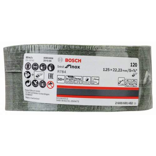 BOSCH Фибровый диск Best for INOX зерно керамический корунд 125мм K120