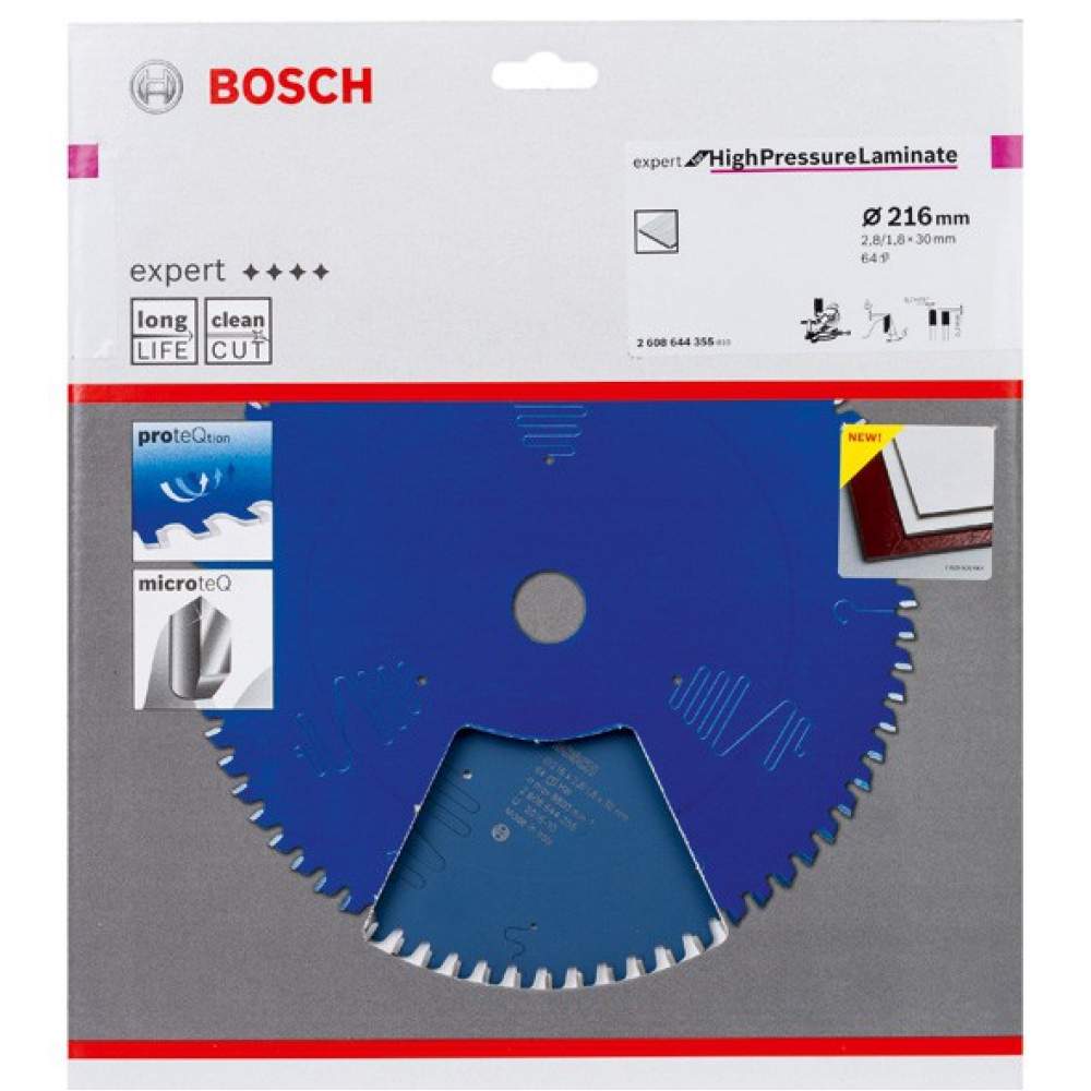 Пильный диск BOSCH Expert for High Pressure Laminate 216x30x2.8/1.8x64 T