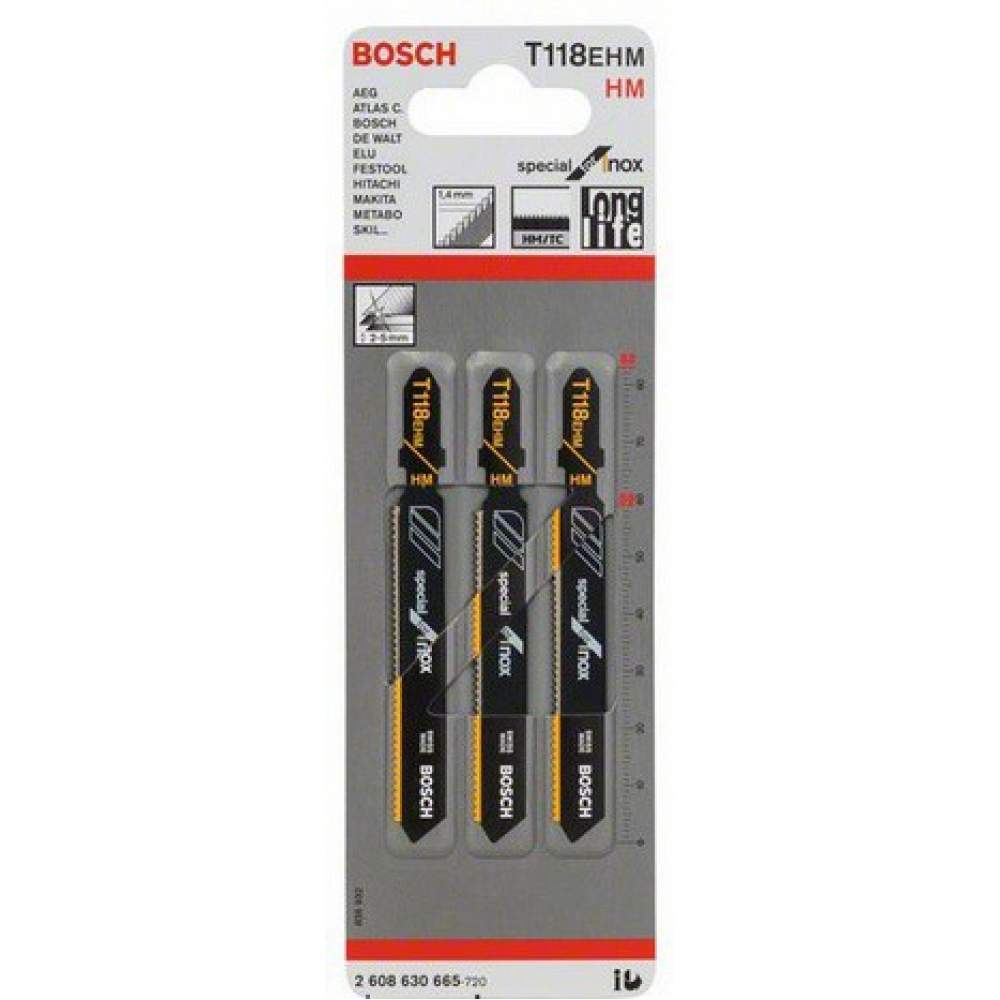 Пилка лобзиковая BOSCH ЛОБЗИКОВЫЕ ПИЛКИ T118EHM 3 шт.