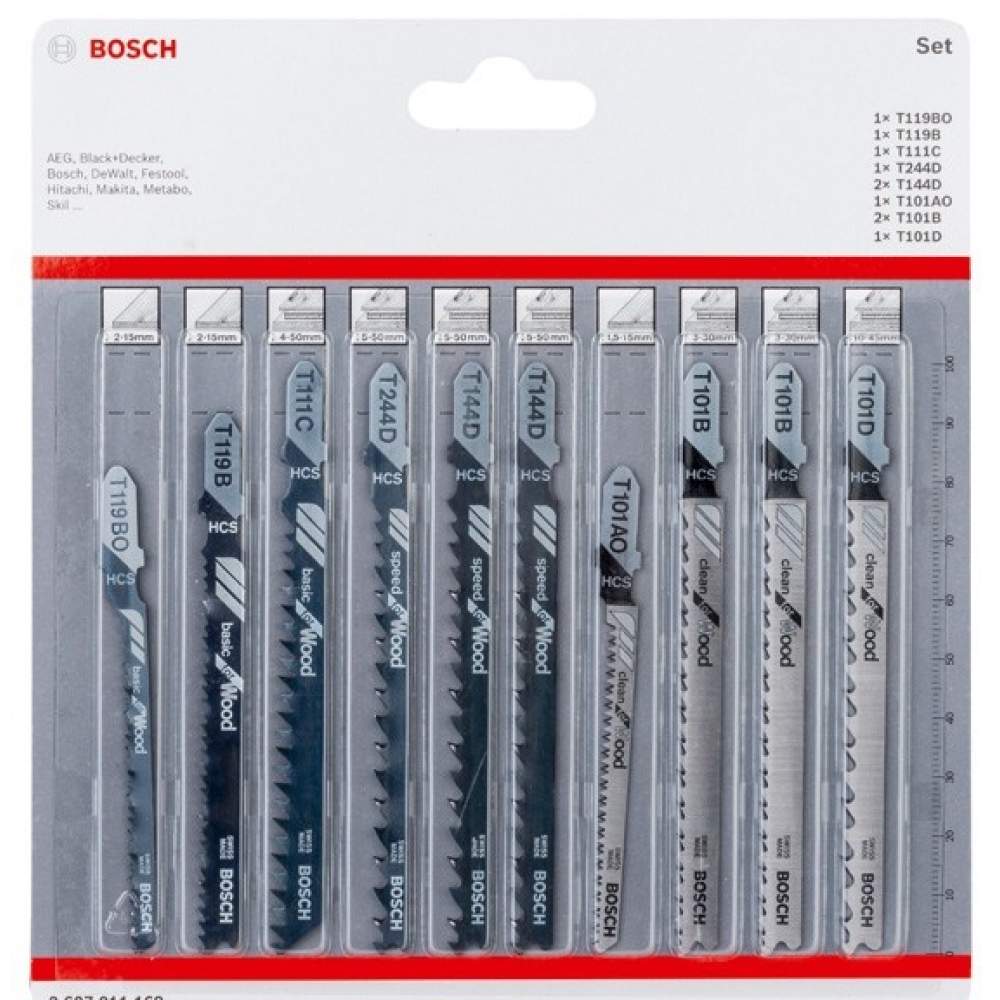 Пилка лобзиковая BOSCH ЛОБЗИКОВЫЕ ПИЛКИ Wood 10 шт.