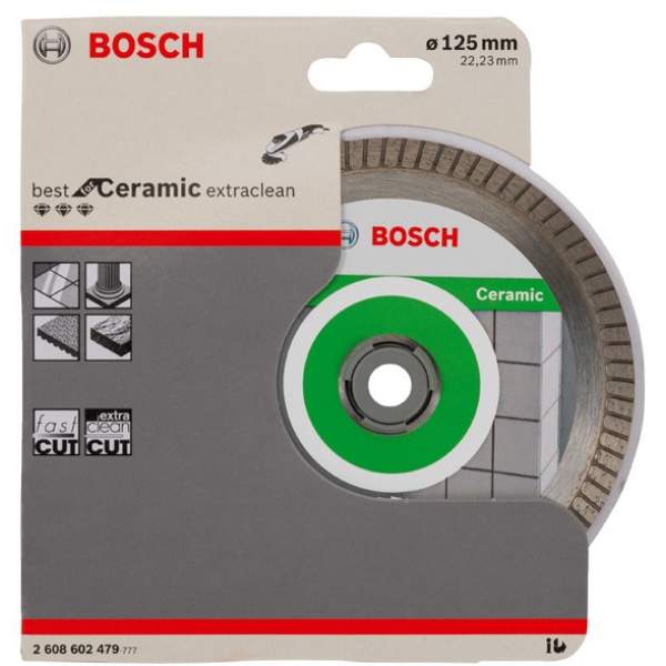 Алмазный диск BOSCH 125-22,23 круг сплошной по плитке керамограниту Best for Ceramic