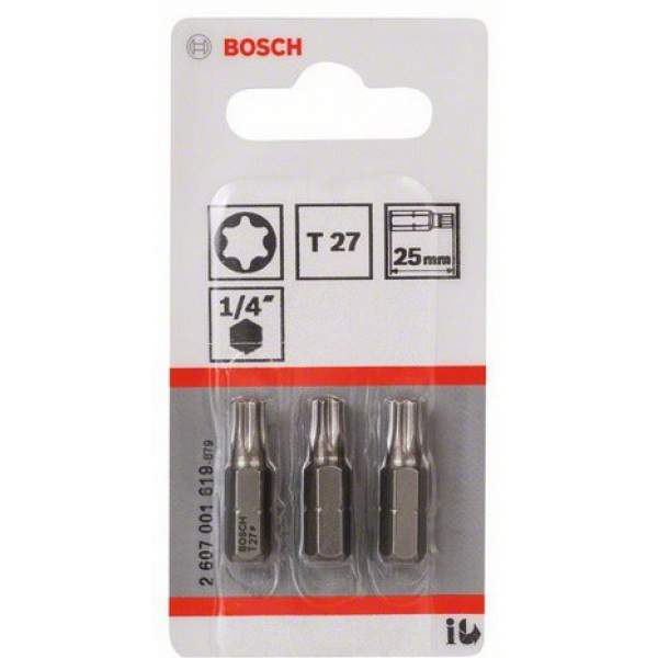 T27 / 25 mm / XH 1/4" / 3 шт. [Бита BOSCH]