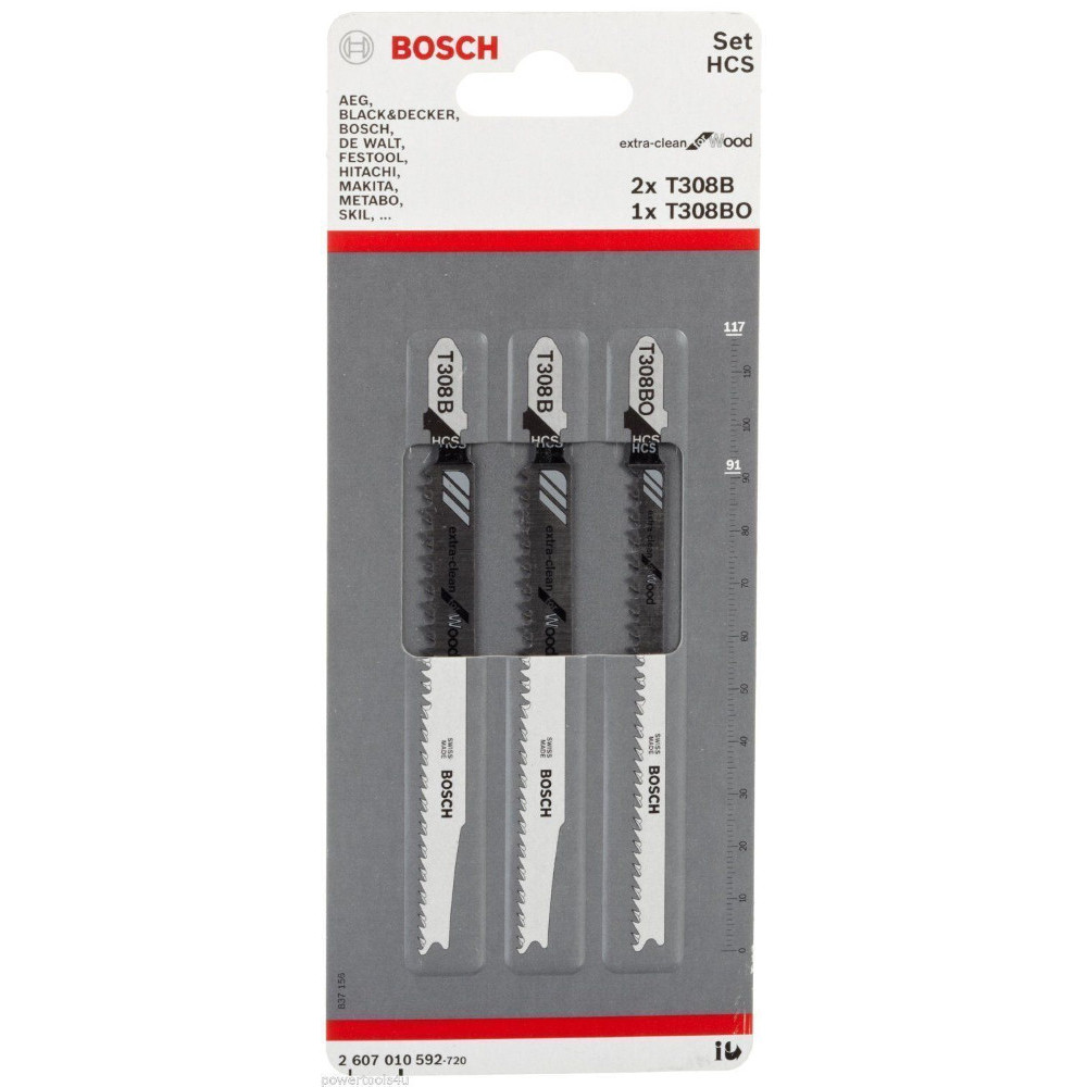 Пилка лобзиковая BOSCH ЛОБЗИКОВЫЕ ПИЛКИ T308B/ T308BO ExtraCleanWood 3 шт.