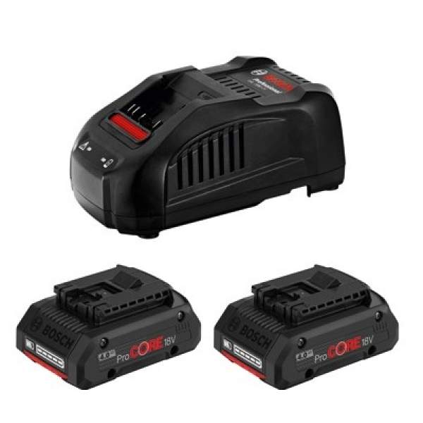 Аккумуляторы и зарядные устройства BOSCH ProCORE StarterSet (2*4.0 Ah, GAL 1880 CV)