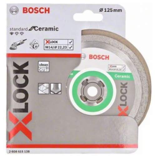 BOSCH X-LOCK Алмазный диск Standard for Ceramic 125x22,23 x1,6x7мм