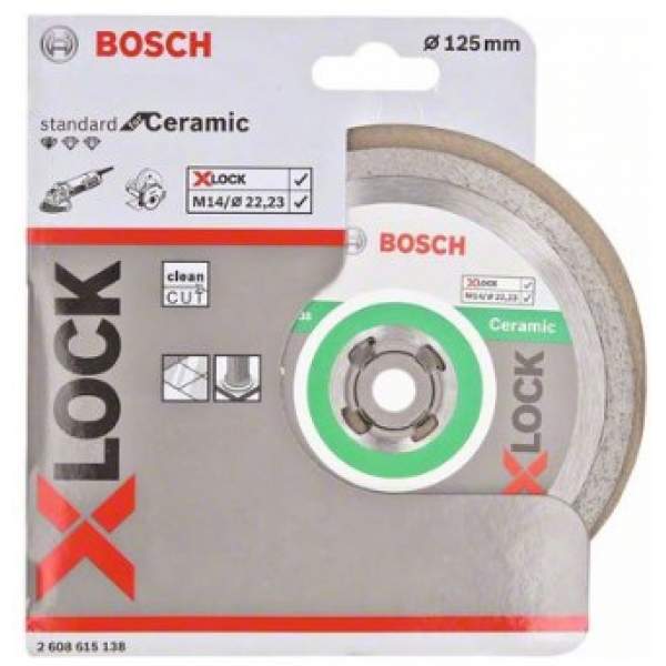 Оснастка X-LOCK BOSCH Алмазный диск Standard for Ceramic 125x22,23 x1,6x7мм