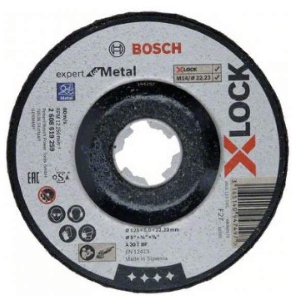 X-LOCK Обдирочный диск Expert for Metal 125x6x22.23 мм [Оснастка X-LOCK BOSCH Обдирочный диск Expert for Metal 125x6x22.23 мм]