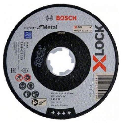 Оснастка X-LOCK BOSCH Отрезной диск Expert for Metal 125 x 2.5 x 22.23 мм