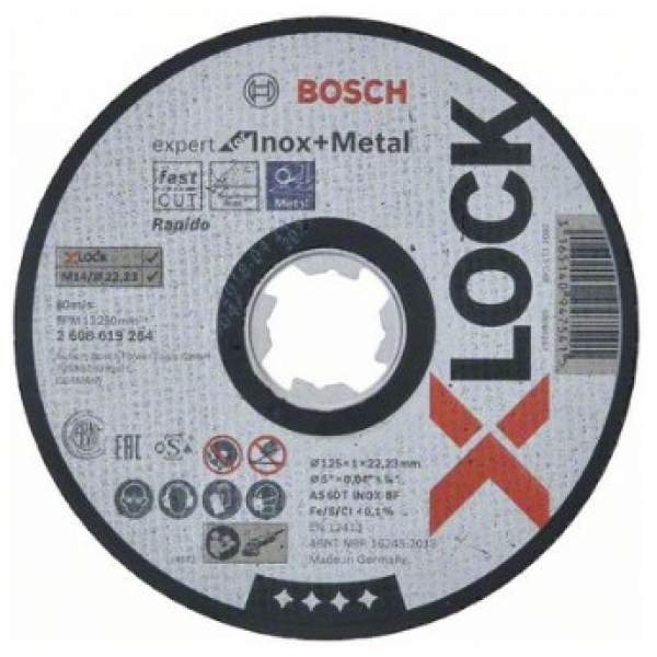 X-LOCK Отрезной диск Expert for Metal & Inox 125x1x22.23 мм [Оснастка X-LOCK BOSCH Отрезной диск Expert for Metal & Inox 125x1x22.23 мм]