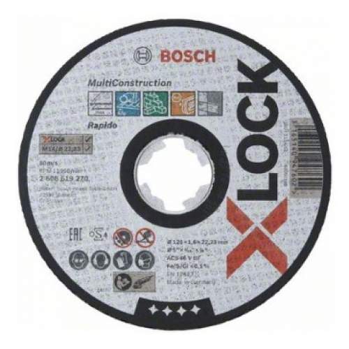 BOSCH X-LOCK Отрезной диск  Multi Material 125x1.6x22.23 мм