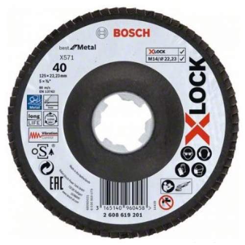 BOSCH Шлифовальный круг X-LOCK X571 Best for Metal 125x22.23 мм