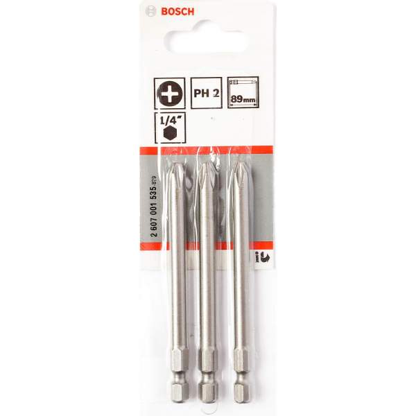 PH2 / 89 mm / XH 1/4" / 3 шт. [Бита BOSCH]