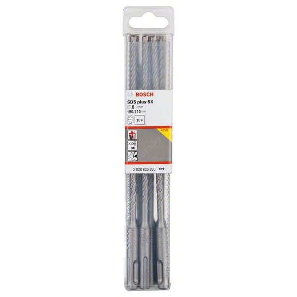 SDS Plus-5X, 6x150x210 сверло-бур по бетону (set10 - цена указана за штуку) [Сверло SDS-Plus BOSCH SDS Plus-5X, 6x150x210 -бур по бетону (set10 - цена указана за штуку)]