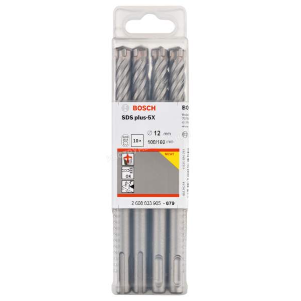 SDS Plus-5X, 12x100x160 сверло-бур по бетону (set10 - цена указана за штуку) [Сверло SDS-Plus BOSCH SDS Plus-5X, 12x100x160 -бур по бетону (set10 - цена указана за штуку)]