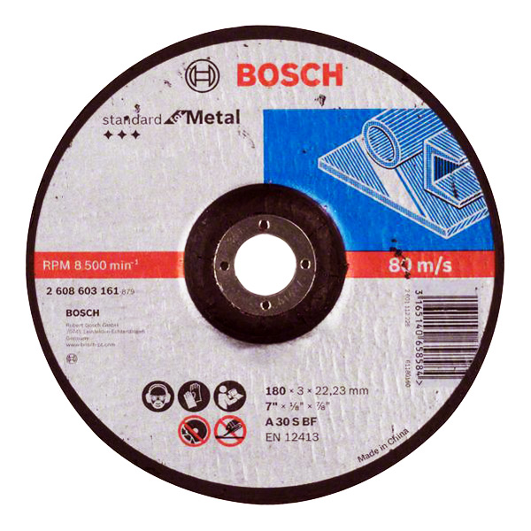 Отрезной круг BOSCH Standard по металлуl 180х3мм, вогнутый