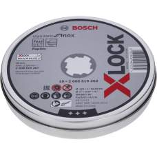 Оснастка X-LOCK BOSCH Отрезной диск Standard for Inox 125x1x22.23 мм прямой 10шт