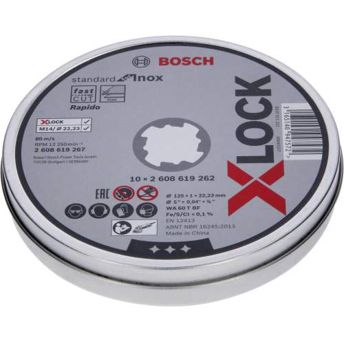 BOSCH Отрезной диск  Standard for Inox 125x1x22.23 мм прямой 10шт