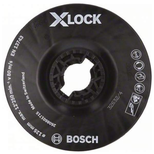 Оснастка X-LOCK BOSCH Опорная тарелка 125 мм, средняя мягкость