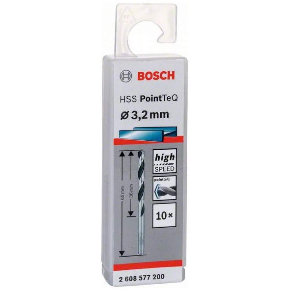 Сверло по металлу BOSCH 3.2mm по 10 шт HSS PointTeQ