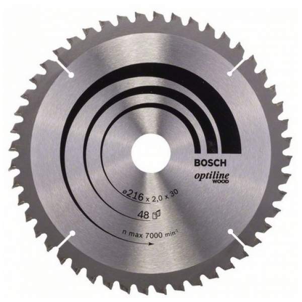 Пильный диск Optiline Wood 216х30 мм 48WZ [Пильный диск BOSCH Optiline Wood 216х30 мм 48WZ]