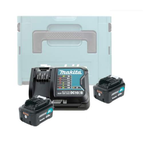 Аккумуляторы и зарядные устройства MAKITA BL 1041 B (2*4.0 Ah, DC 10 SB, MAKPAC-1)