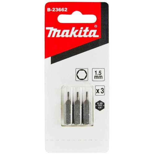 Бита MAKITA Насадка HEX1.5, 25 мм, C-form, 3 шт. Бита MAKITA Насадка HEX1.5, 25 мм, C-form, 3 шт.