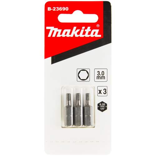 Бита MAKITA Насадка HEX3.0, 25 мм, C-form, 3 шт. Бита MAKITA Насадка HEX3.0, 25 мм, C-form, 3 шт.