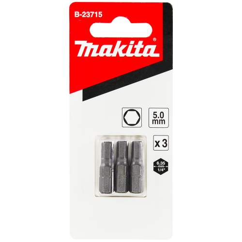 Бита MAKITA Насадка HEX5.0, 25 мм, C-form, 3 шт. Бита MAKITA Насадка HEX5.0, 25 мм, C-form, 3 шт.