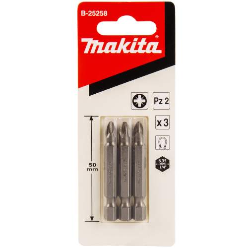Бита MAKITA Насадка PZ2, 50 мм, E-form (MZ), 3 шт.