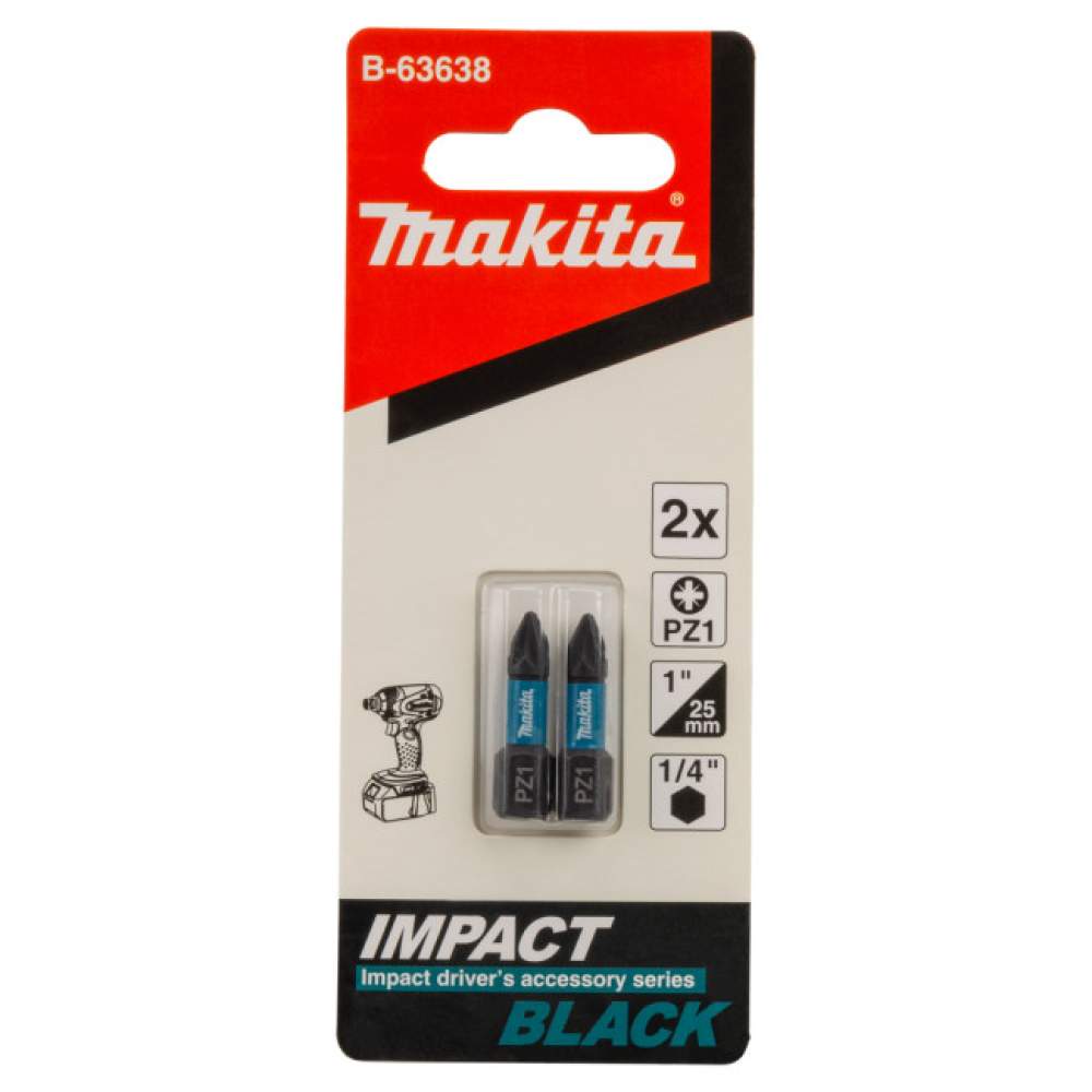 Бита MAKITA PZ1 ударная 25 мм, Impact 2 шт. C-form