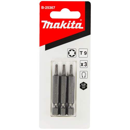 Бита MAKITA Насадка T9, 50 мм, E-form (MZ), 3 шт.