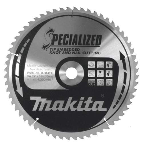 MAKITA Пильный диск для демонтажных работ, 355x30x2.2x60T