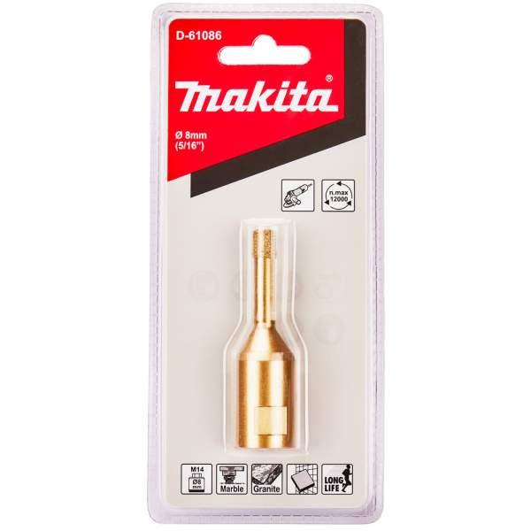 Коронка алмазная М14x2, 8мм [Алмазная коронка MAKITA М14x2, 8мм]