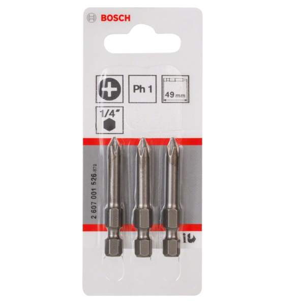 PH1 / 49 mm / Hex 1/4" / Extra Hard / 3 шт [Бита BOSCH]