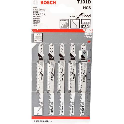 Пилка лобзиковая BOSCH T 101 D, HCS (5 шт)