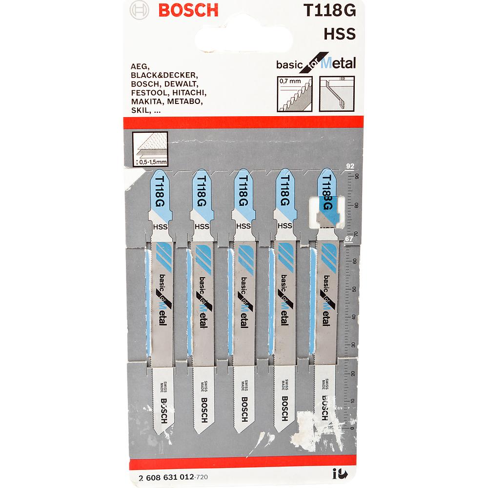 Пилка лобзиковая BOSCH 5 ЛОБЗИКОВЫХ ПИЛОК T 118 G, HSS