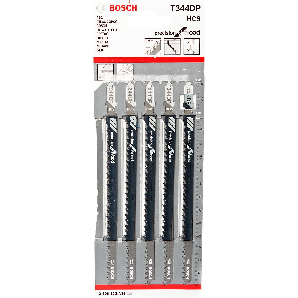 Пилка лобзиковая BOSCH T 344 DP, HCS (уп. 5 шт.)