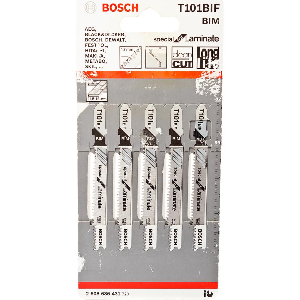 Пилка лобзиковая BOSCH 5 ЛОБЗИКОВЫХ ПИЛОК T 101 ВIF, BIM