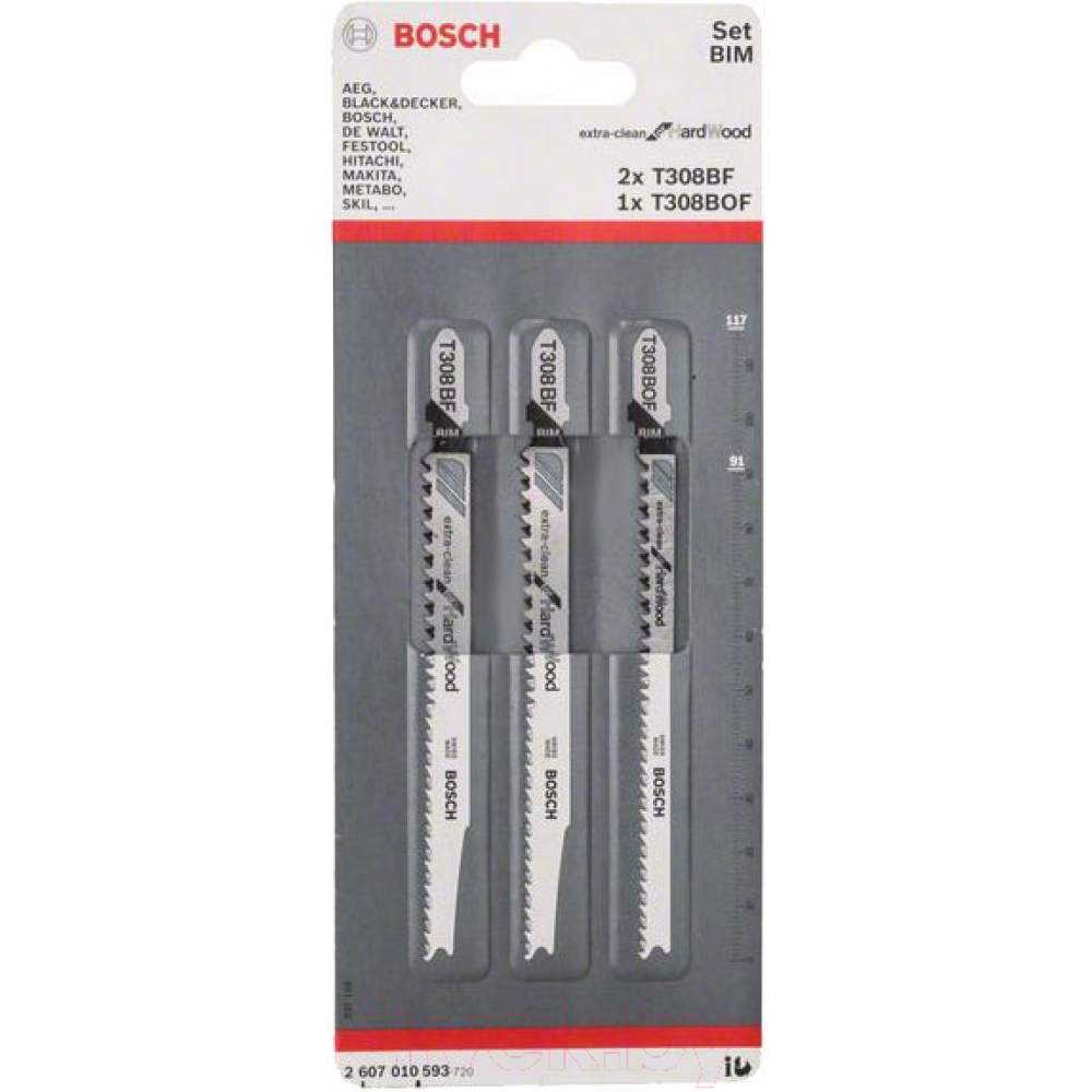 Пилка лобзиковая BOSCH T 308 BF / BOF ExtraCleanWood (уп. 3 шт.)