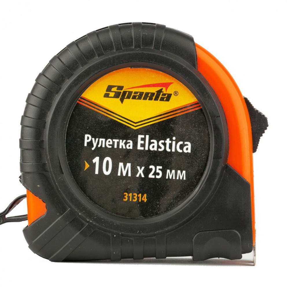 Рулетка SPARTA Elastica, 10 м х 25 мм, обрезиненный корпус// Sparta