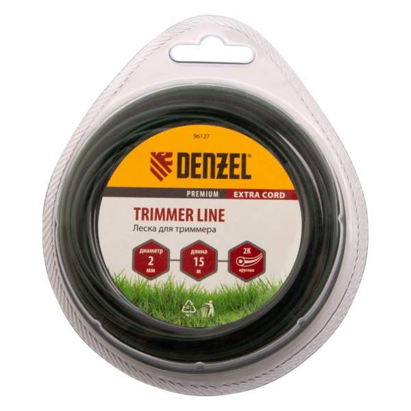 Леска DENZEL для триммера двухкомпонентная круглая 2,0мм 15 м EXTRA CORD// Denzel