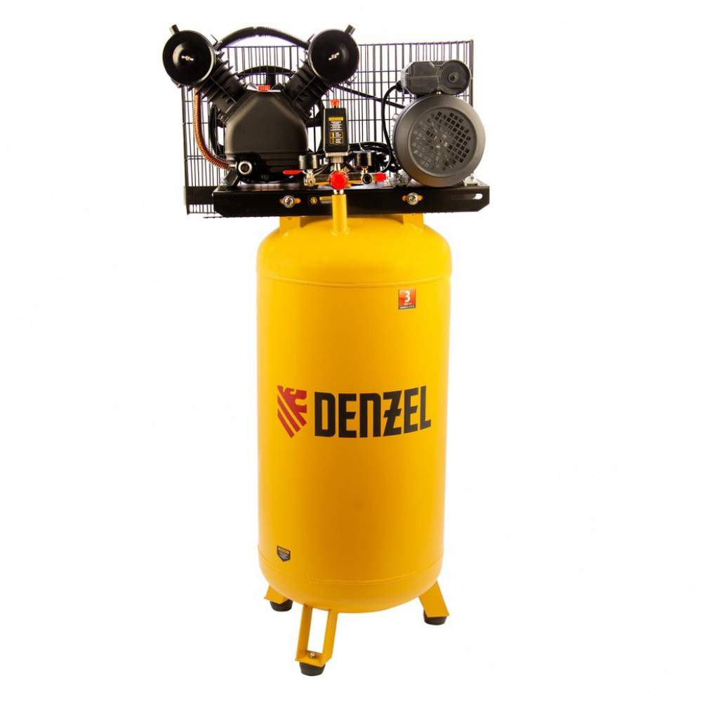 Компрессор DENZEL воздушный BCV2200/100V, ременный привод , 2.3 кВт, 100 литров, 440 л/мин Denzel