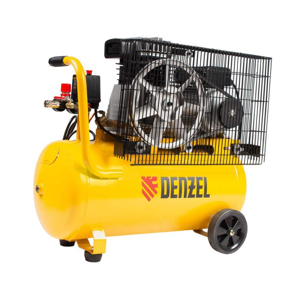 Компрессор DENZEL воздушный BCI2300/50, ременный привод, 2.3 кВт, 50 литров, 400 л/мин Denzel